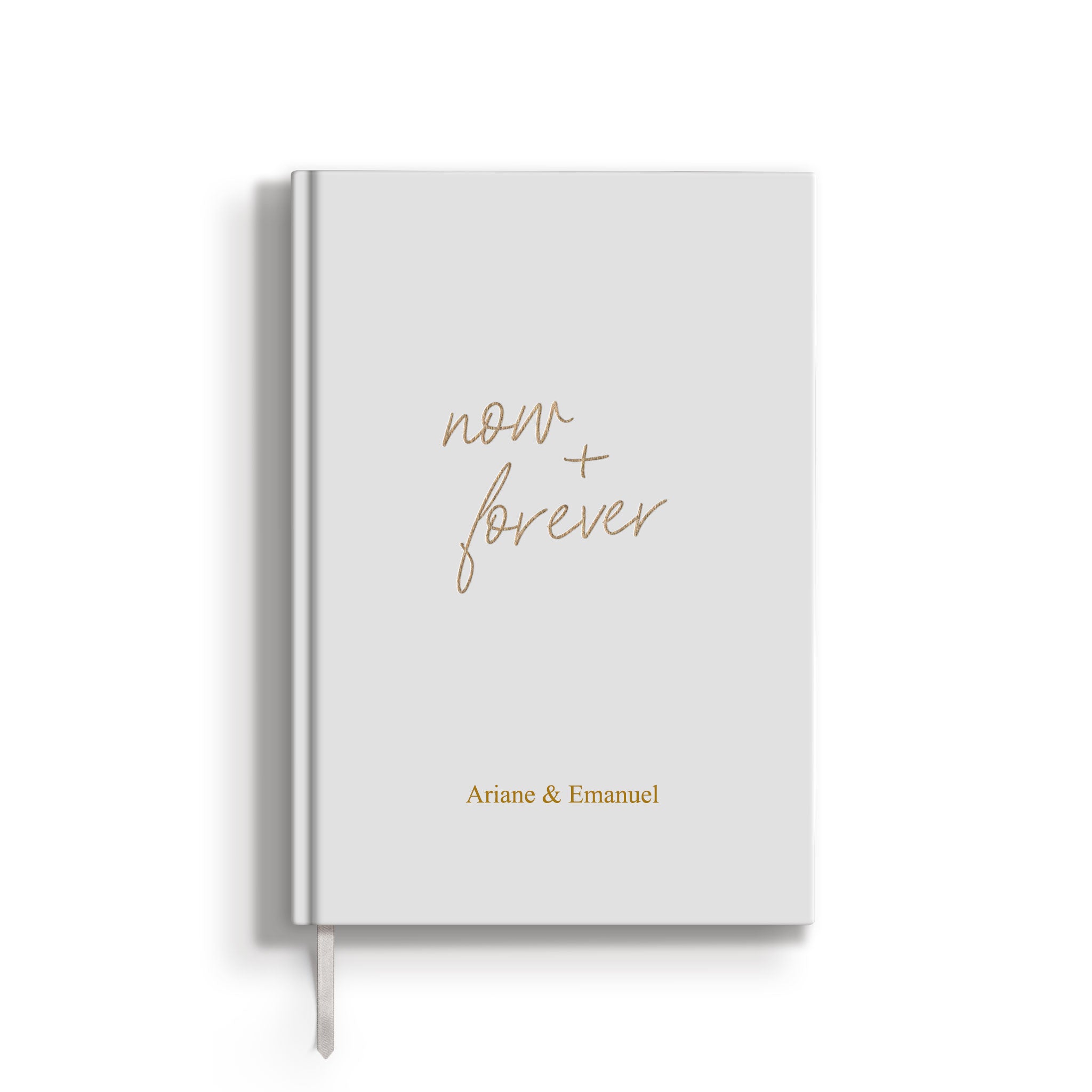 Notebook "now+forever", A5, White/Gold