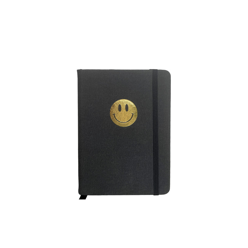Notizbuch "Smiley" | A6 | Anthrazit/Gold