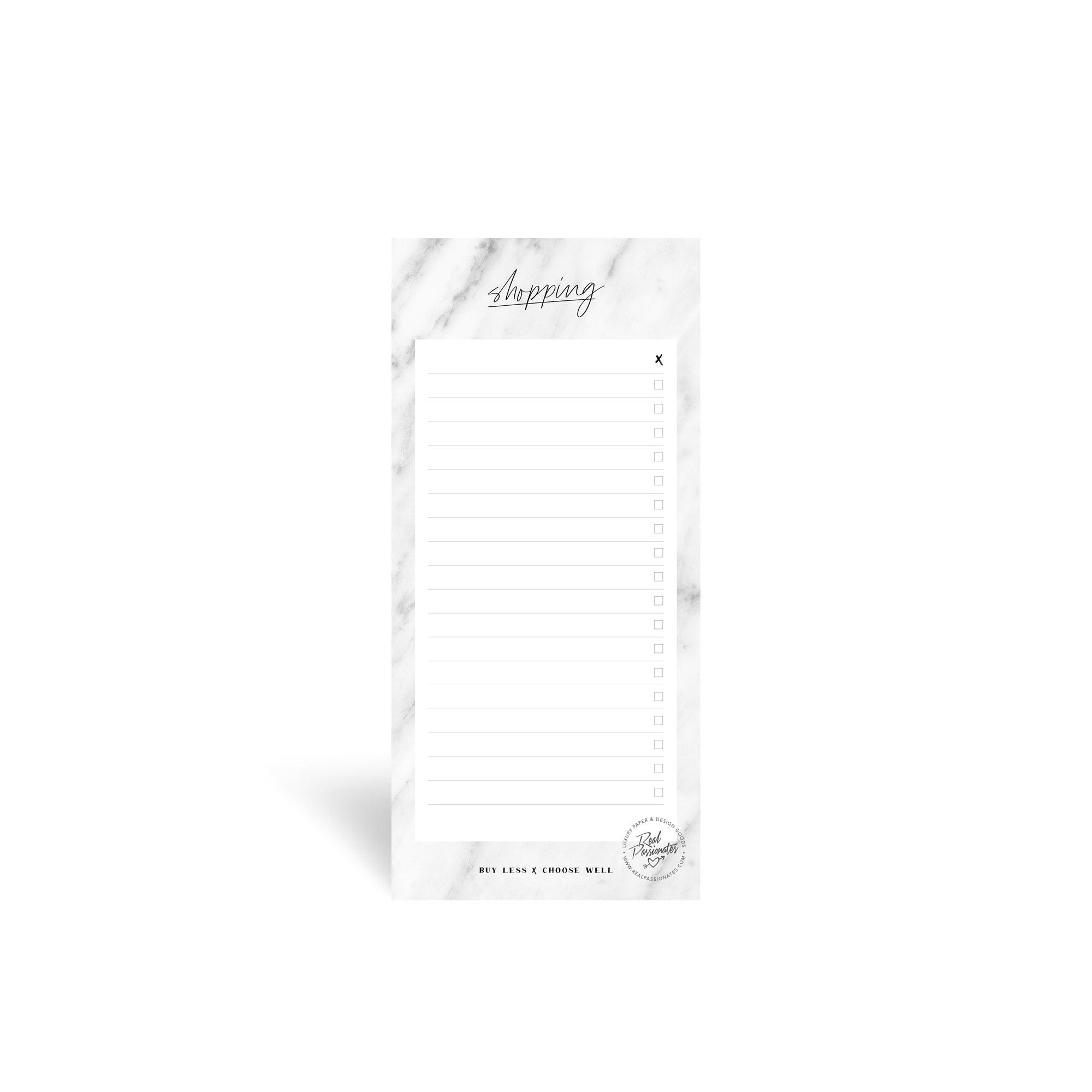 Shopping List, 105 x 210 mm, Marble White