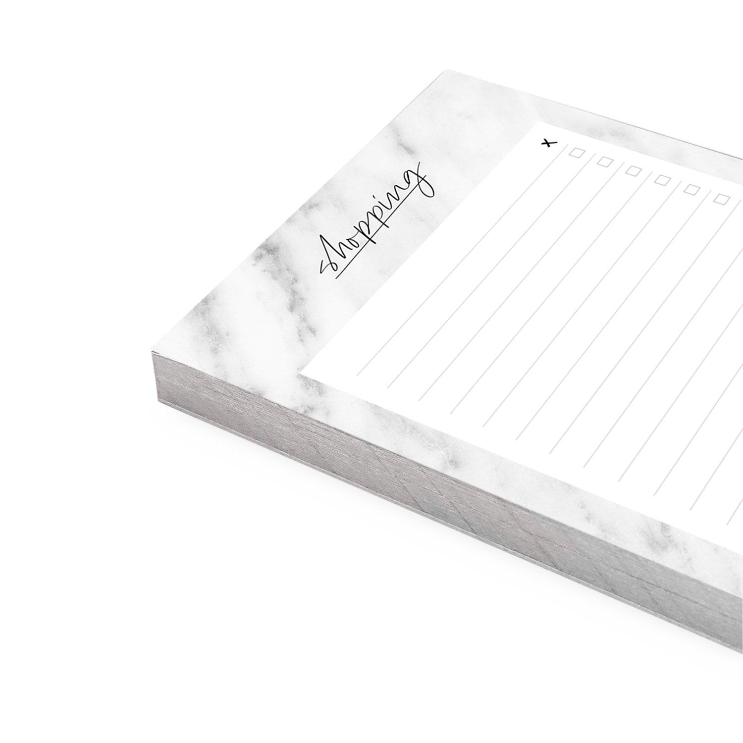 Shopping List, 105 x 210 mm, Marble White
