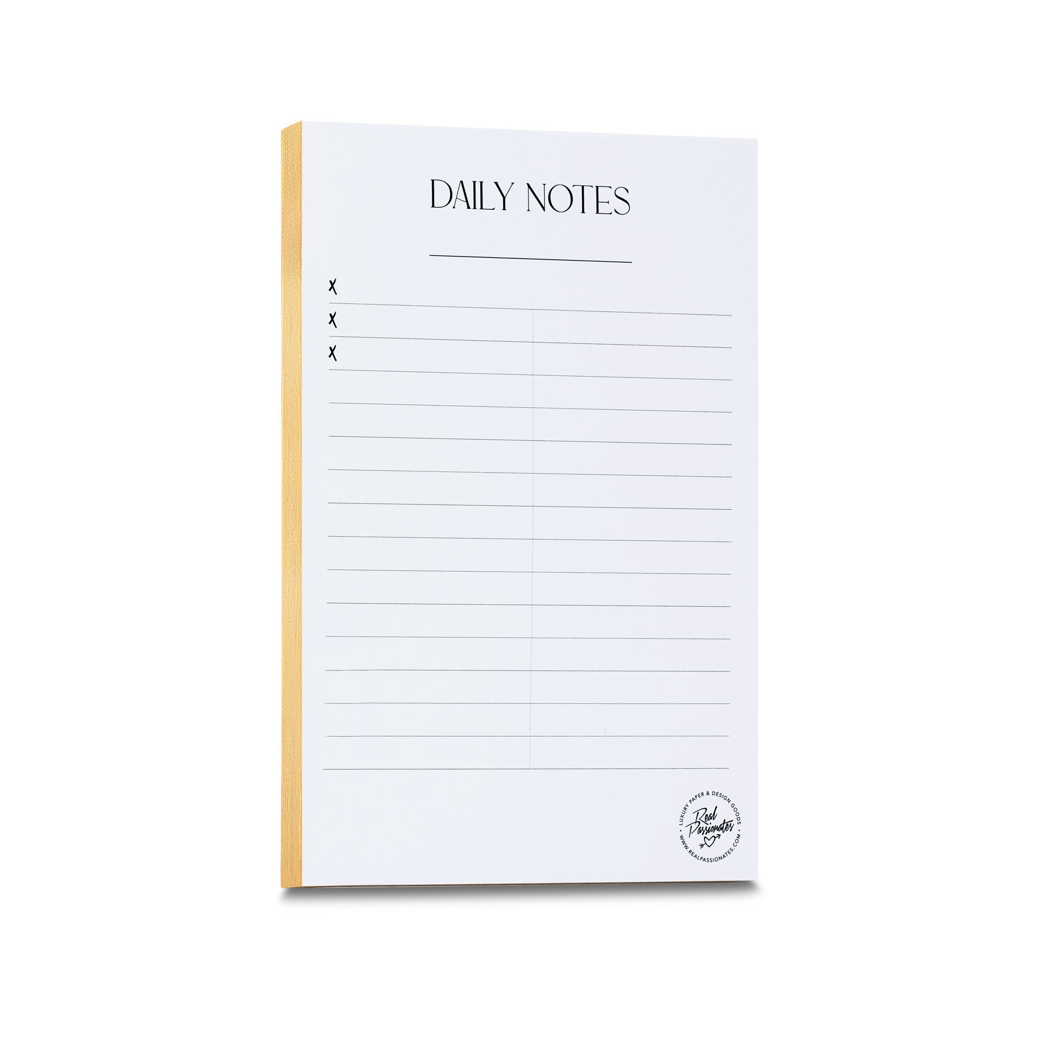 Notepad "Daily Notes", A5, simple & gold