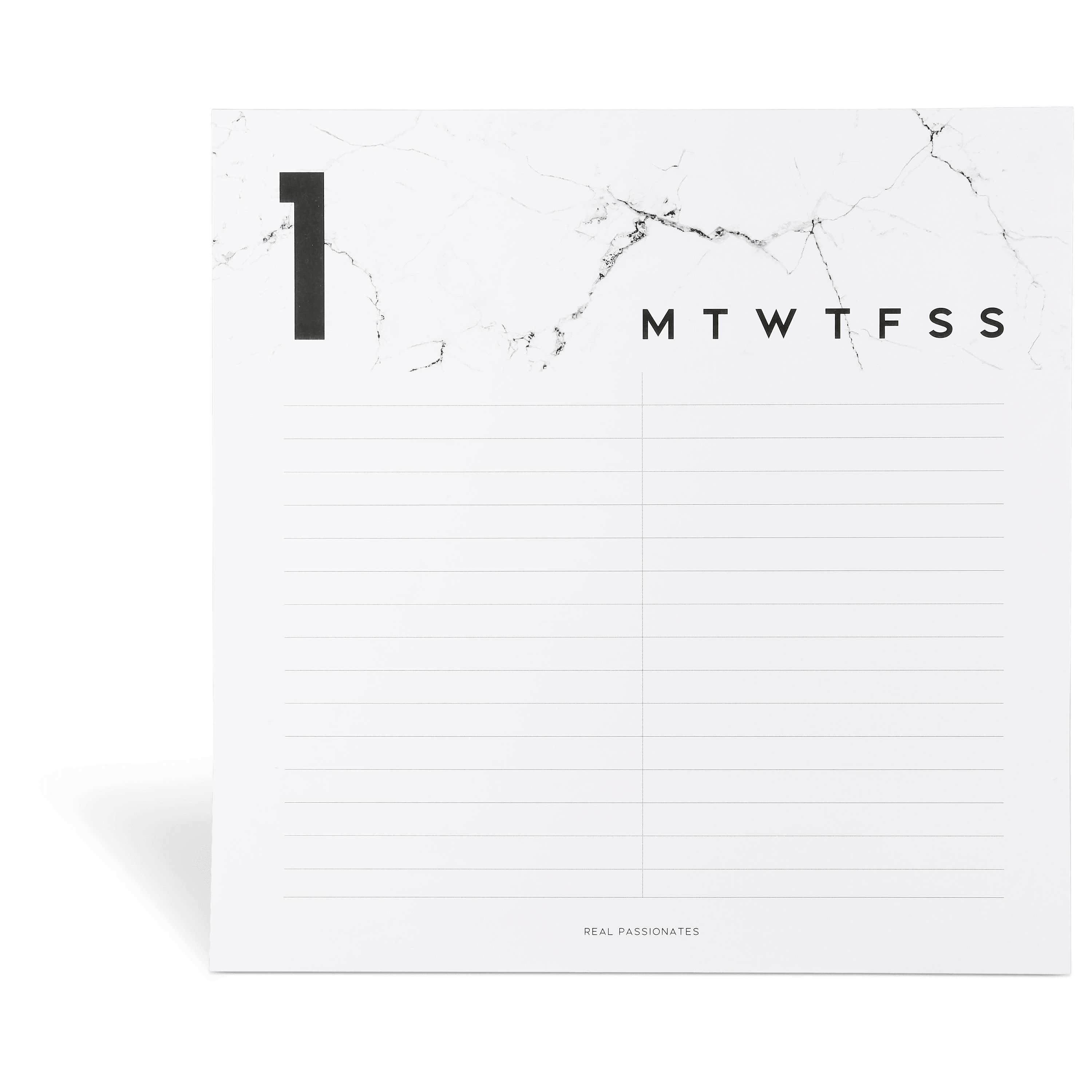 Notepad Set "Daily 1-31", 21 x 21 cm, Marble White