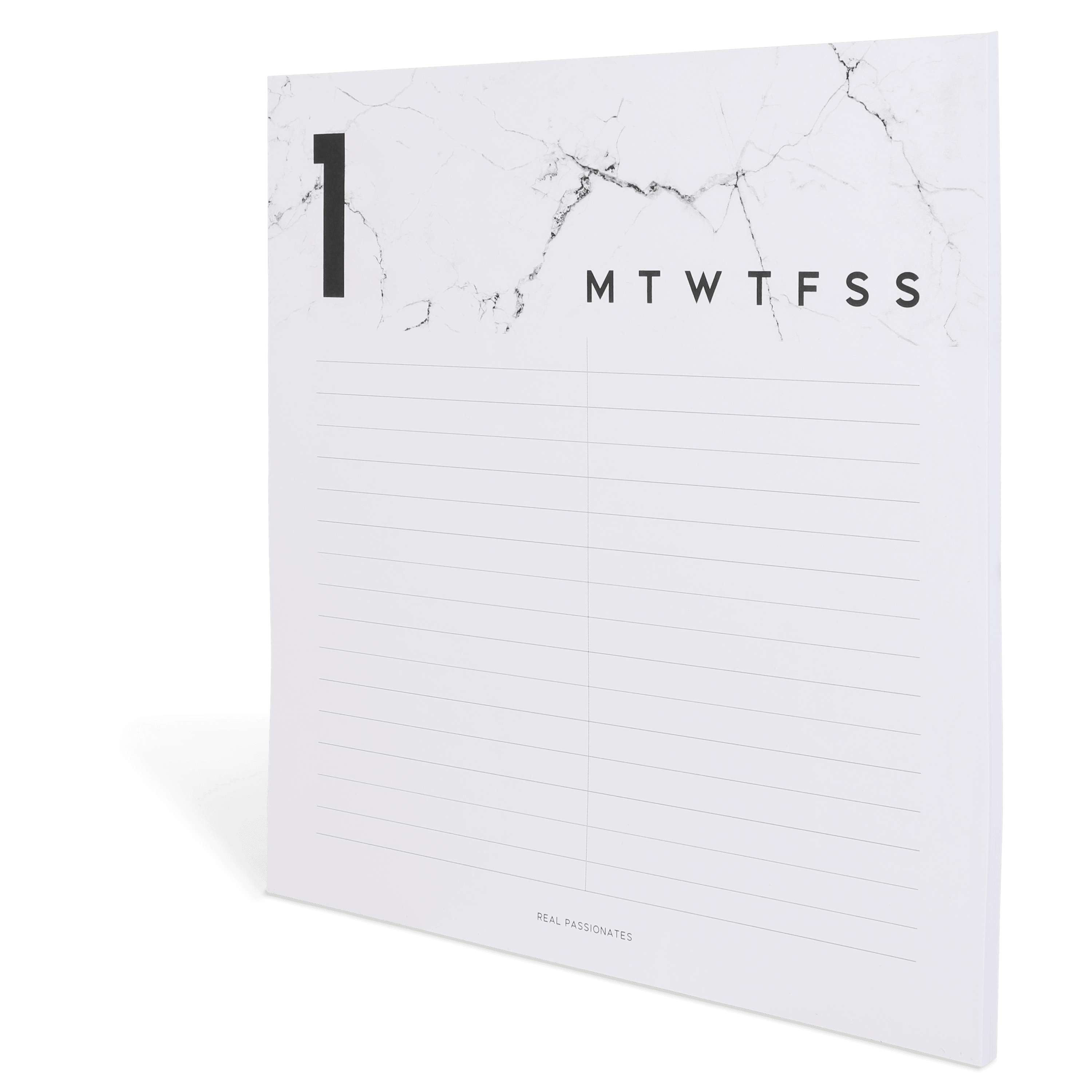 Notepad Set "Daily 1-31", 21 x 21 cm, Marble White