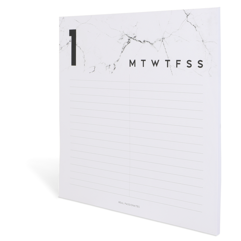 Notepad Set "Daily 1-31", 21 x 21 cm, Marble White