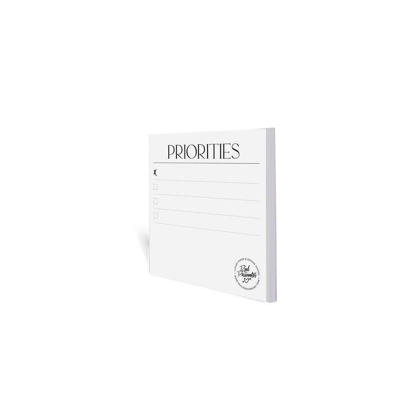 XL Sticky Notes "Priorities", Weiß, 9x9 cm