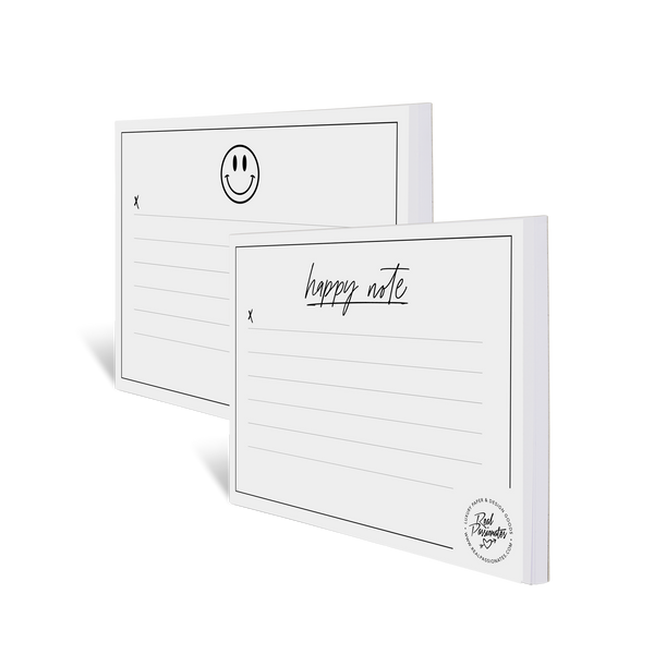 Notizblock Set "Happy", A6, Weiß