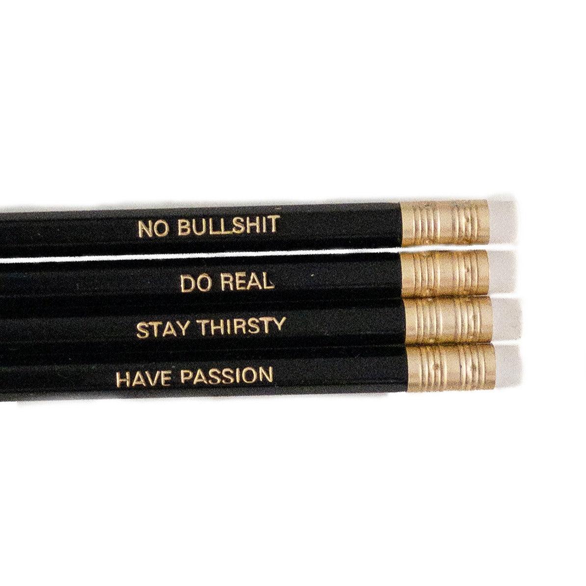 Pencil Set "No Bullshit", 4 pcs, Black