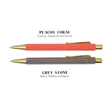 Set of 2 Ballpoint Pens "Peachy Coral & Grey Stone"