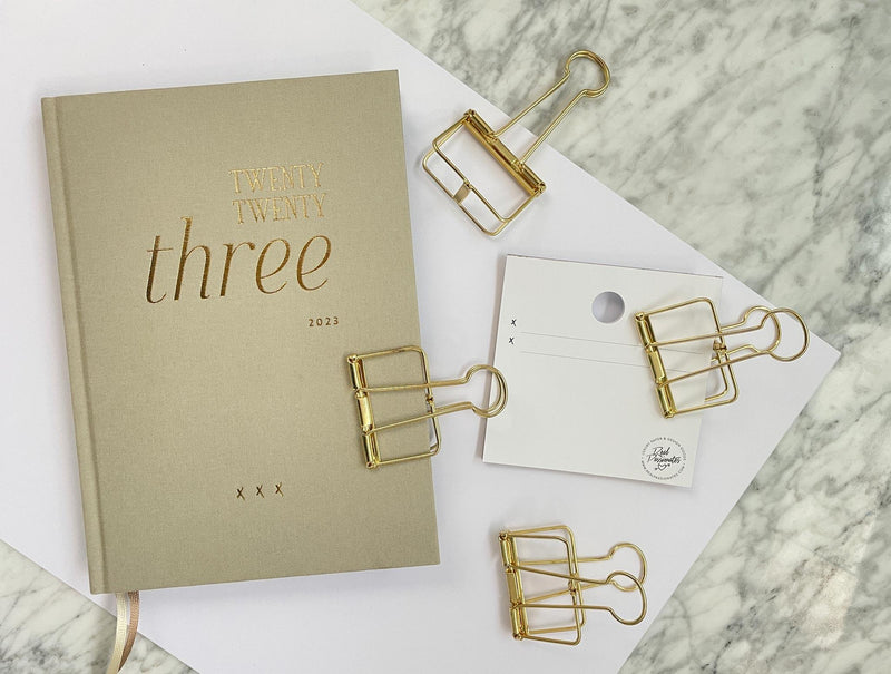 XL Fold Back Clips Set, Gold, 4 Stück