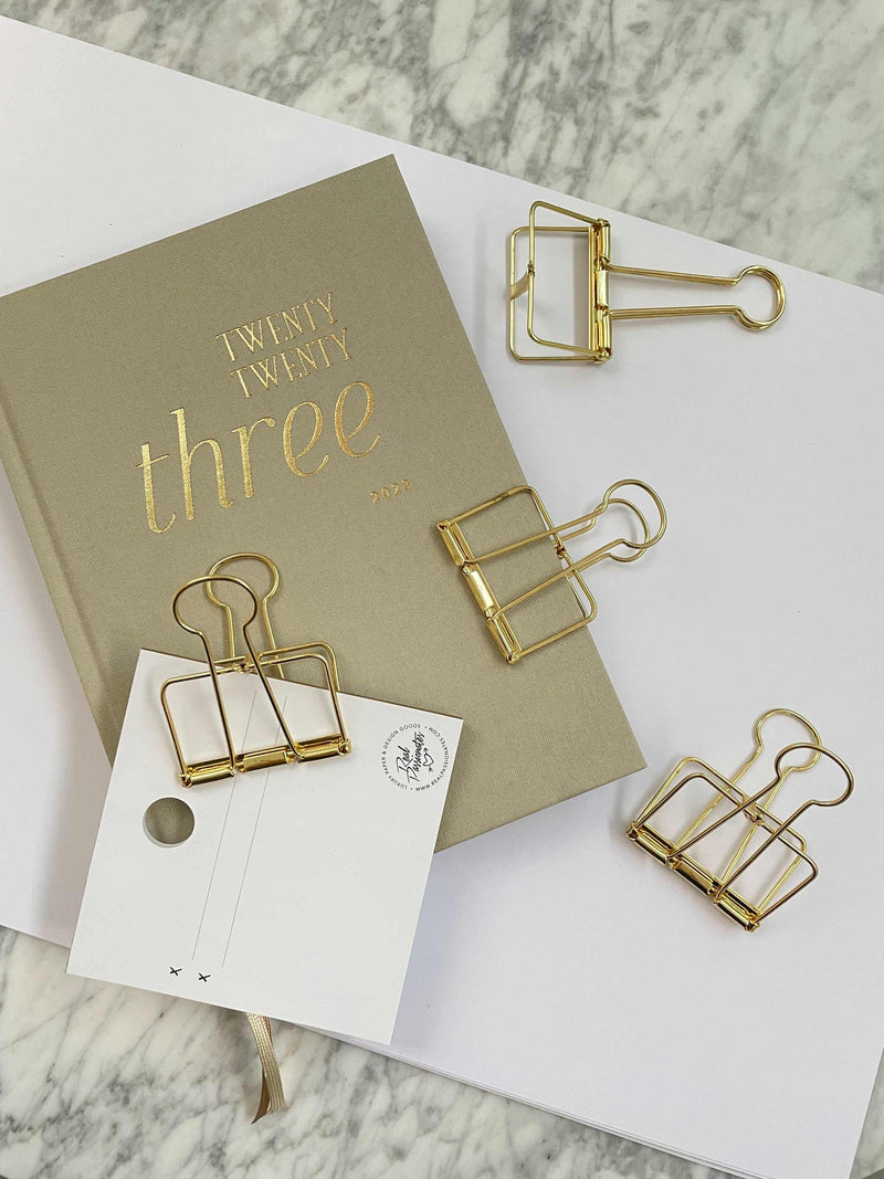 XL Fold Back Clips Set, Gold, 4 Stück