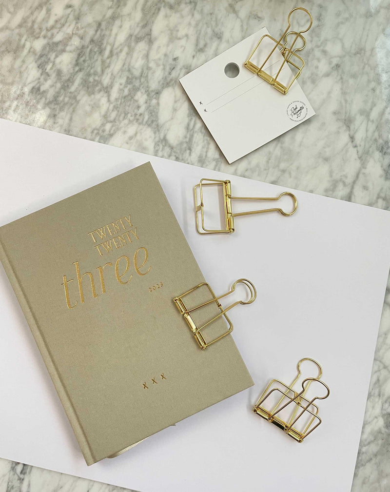 XL Fold Back Clips Set, Gold, 4 Stück