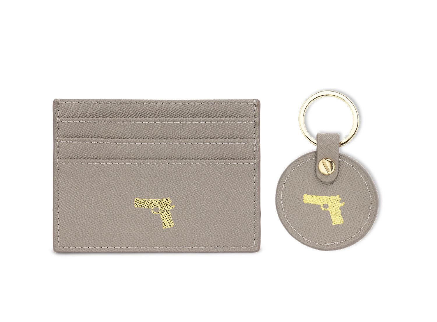 Set Card Case & Keychain "bang!", light grey