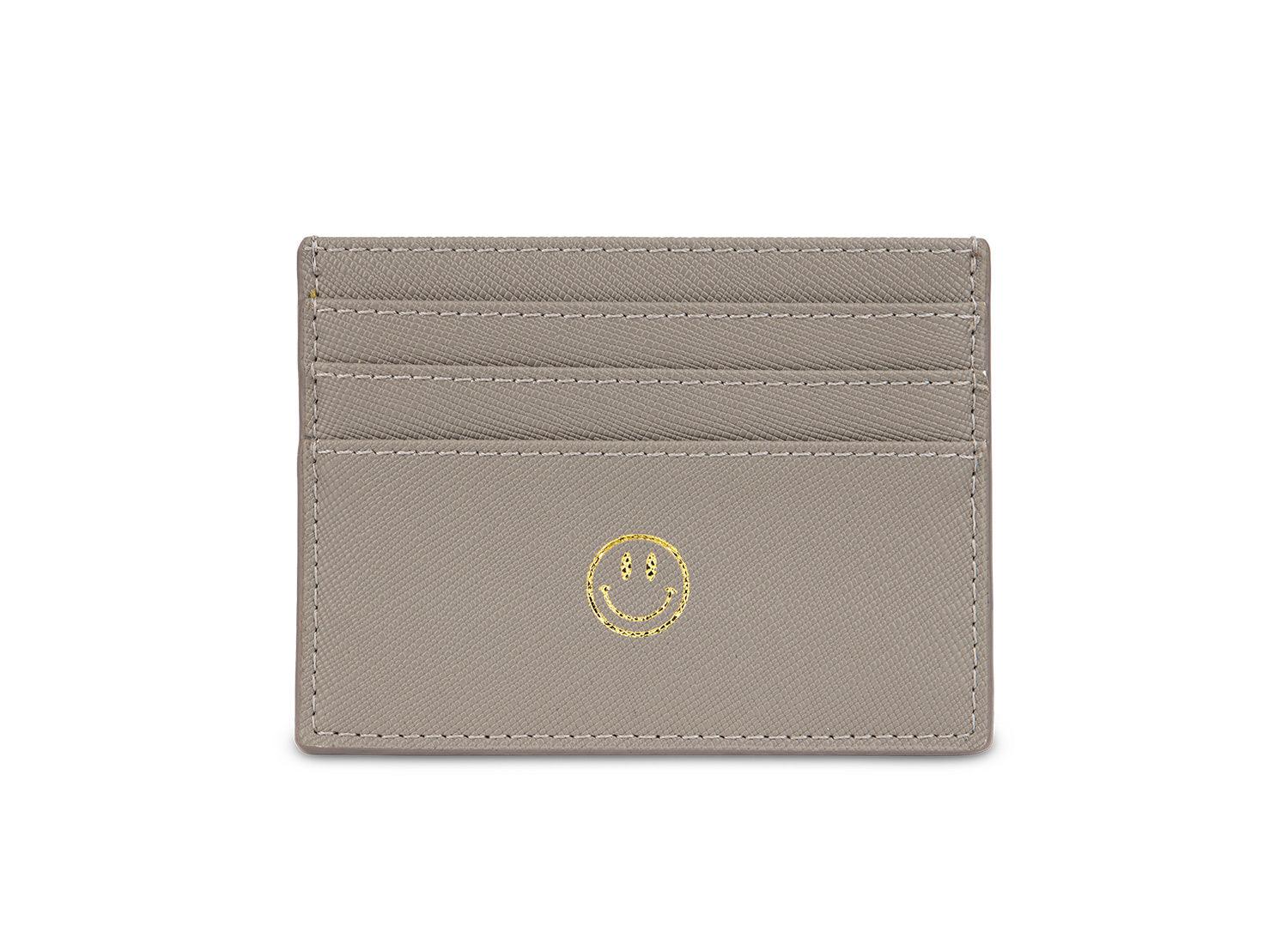 Set Card Case & Keychain "Smiley", light grey