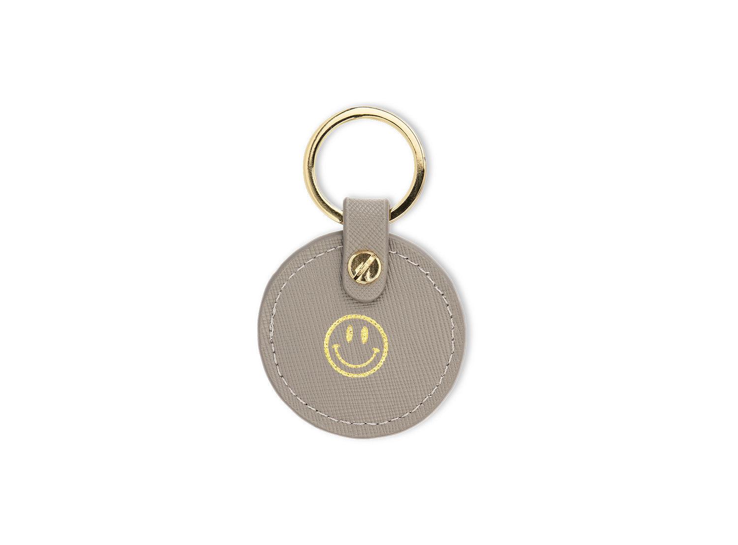 Set Card Case & Keychain "Smiley", light grey